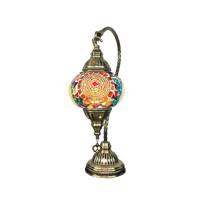 Vintage Stained Glass Turkish Style LED Table Lamp