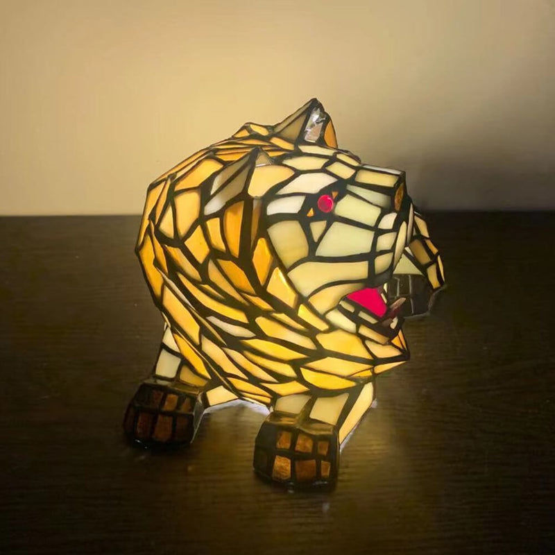 Tiffany Kreative Tier Buntglas 1-Licht Dekorative Tischlampe 