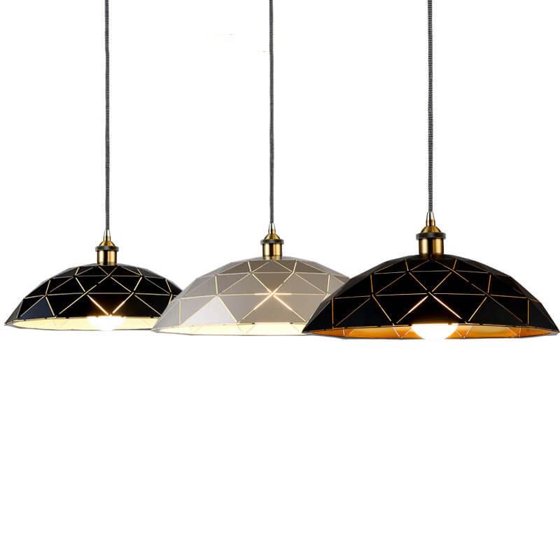 Industrial Skeleton Dome Wrought Iron 1-Light Pendant Light