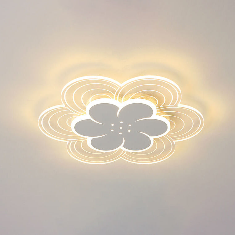 Modern Acrylic Simple Double Layer Flower Design LED Flush Mount Light