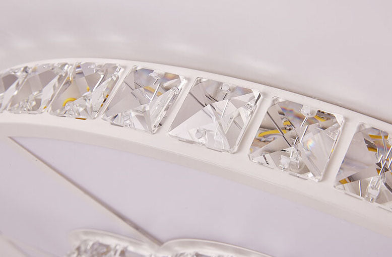 Moderne leichte luxuriöse runde Kristall-LED-Einbau-Deckenleuchte