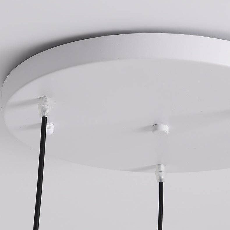 Candelabro de isla de 3 luces de hierro y vidrio blanco puro minimalista moderno 