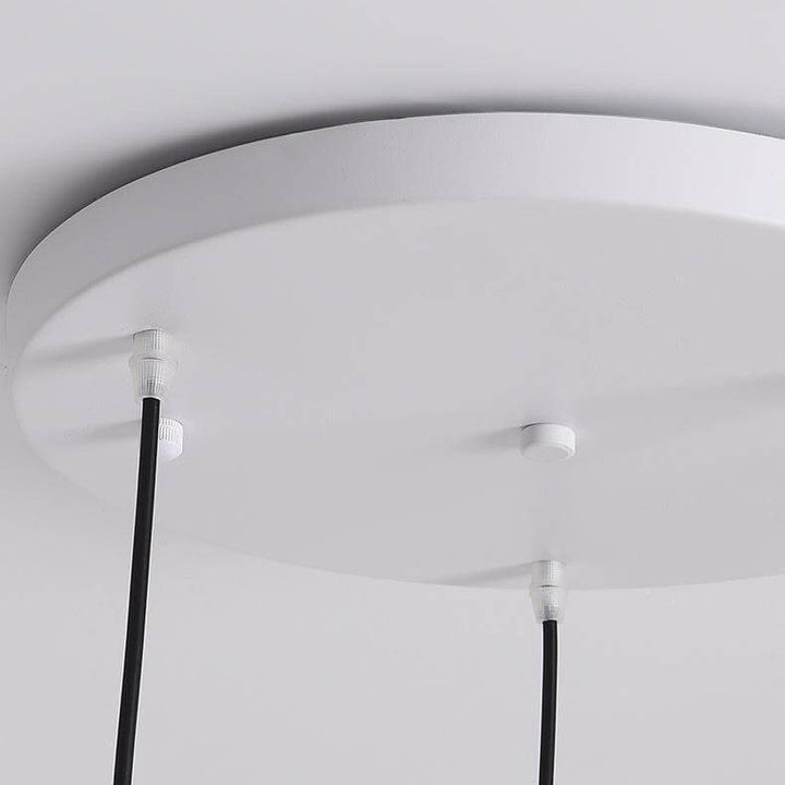 Candelabro de isla de 3 luces de hierro y vidrio blanco puro minimalista moderno 