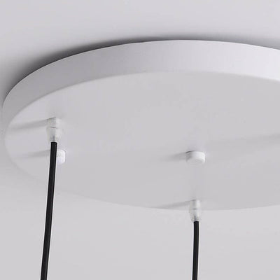 Modern Minimalist Pure White Glass Iron 3-Light Island Light Chandelier