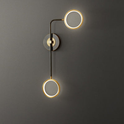 Industrial All Copper Folding Rod Ring Combination Graphic LED Wall Sconce Lamp