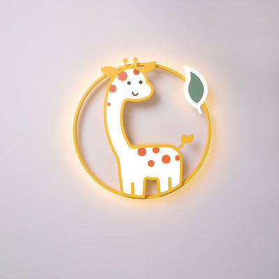 Childlike Cute Cartoon Giraffe Design LED Flush Mount Light