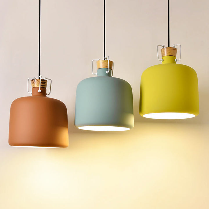 Modern Aluminum 1-Light Colorful Candy Jar Pendant Light