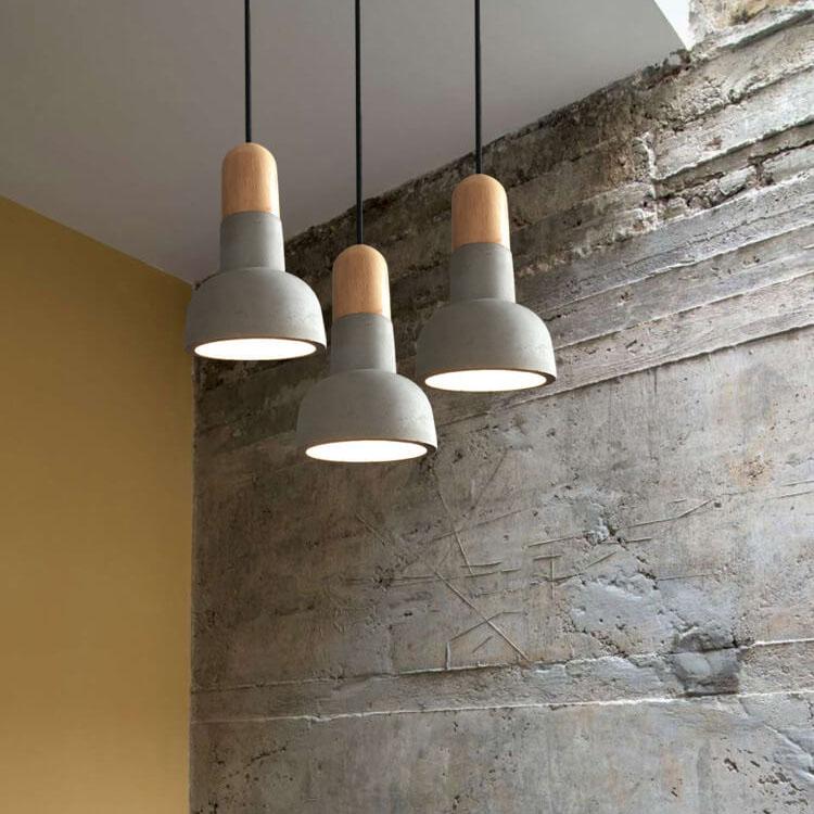 Retro Cement Torch Shaped 1-Light Pendant Light