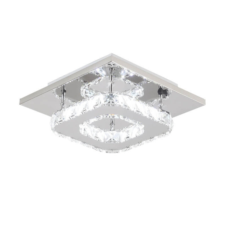 Minimalist Crystal Square LED Flush Mount Ceiling Light