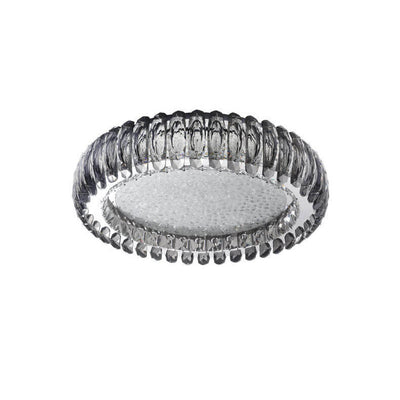 European Light Luxury Round Crystal Stainless Steel LED Flush Mount Lighting