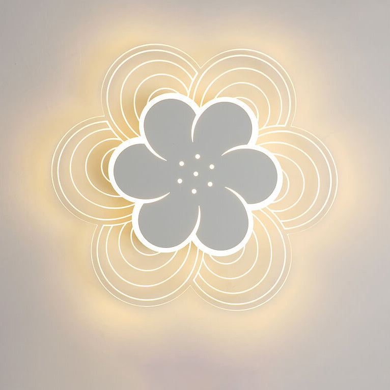 Modern Acrylic Simple Double Layer Flower Design LED Flush Mount Light