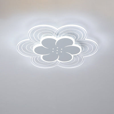 Modern Acrylic Simple Double Layer Flower Design LED Flush Mount Light