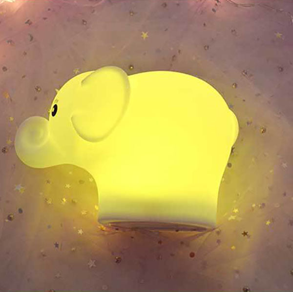 مصباح طاولة LED ليلي بتصميم فيل إبداعي من السيليكون مع USB 
