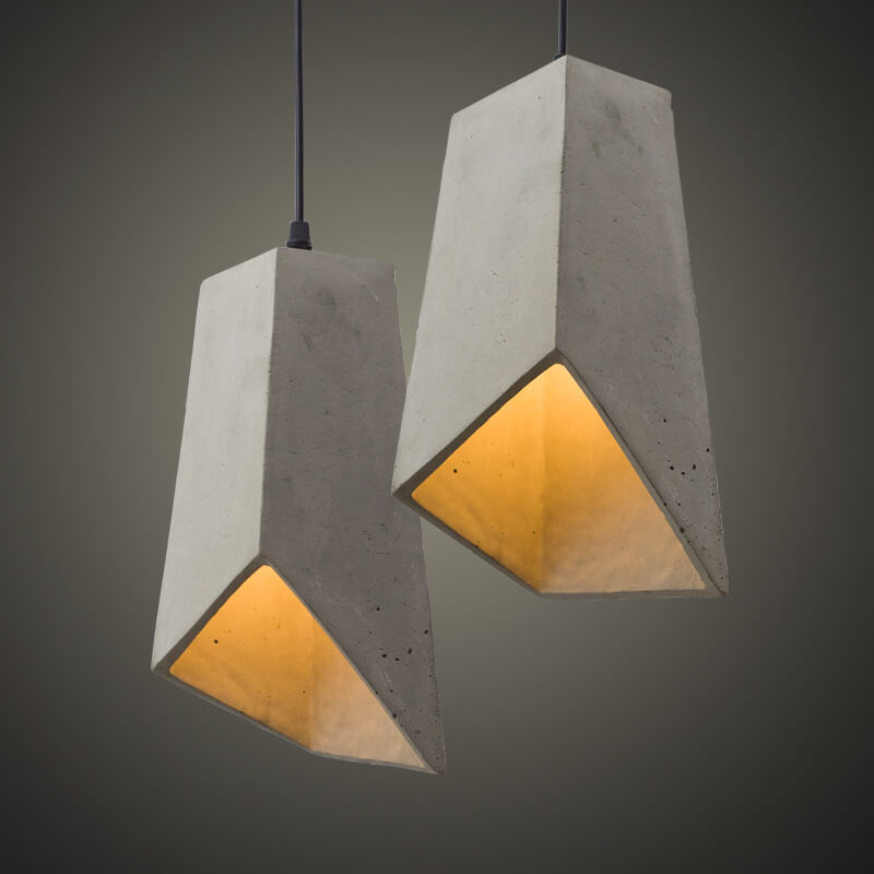 Industrial Simplicity  Cement Geometric 1-Light  Pendant Light