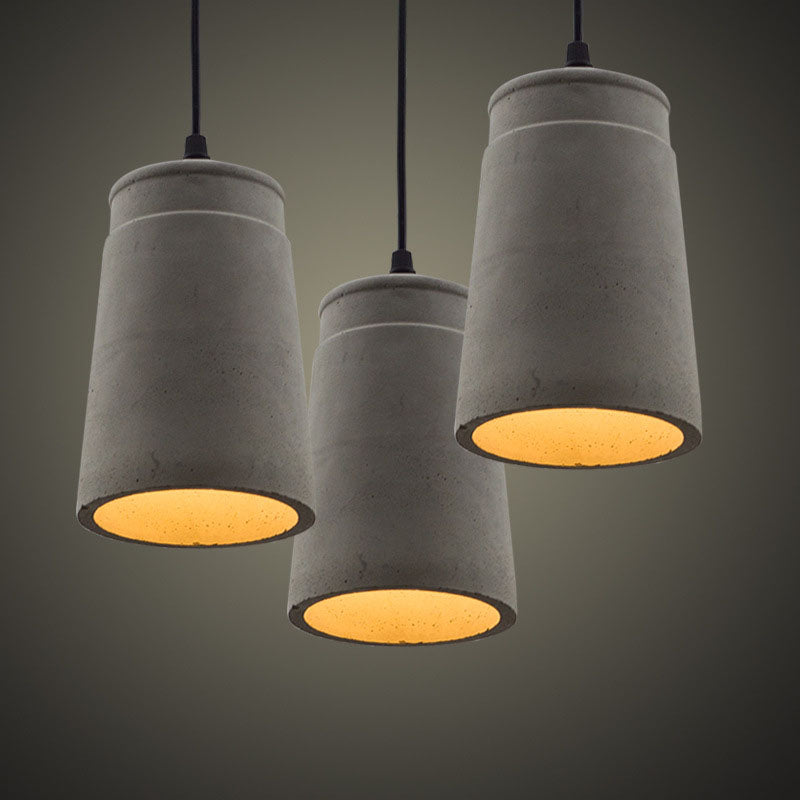 Simplicidad Industrial Lámpara Colgante Geométrica de Cemento de 1 Luz 