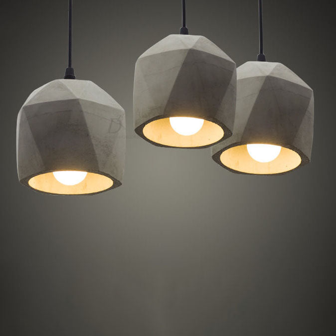 Simplicidad Industrial Lámpara Colgante Geométrica de Cemento de 1 Luz 