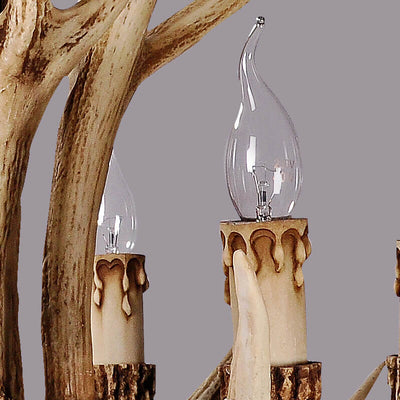 Country Style Antler Resin 6-Light Chandeliers