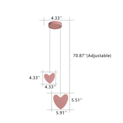 Nordische kreative herzförmige LED-Pendelleuchte 