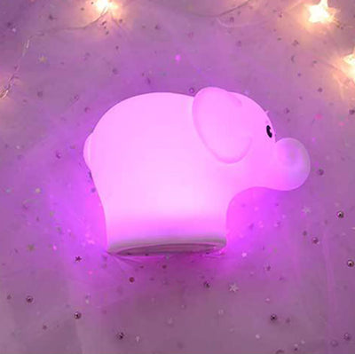 مصباح طاولة LED ليلي بتصميم فيل إبداعي من السيليكون مع USB 