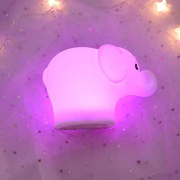 مصباح طاولة LED ليلي بتصميم فيل إبداعي من السيليكون مع USB 