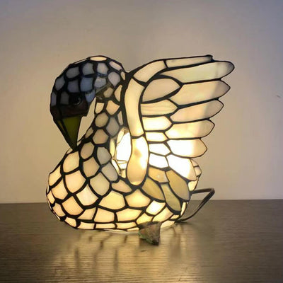 Tiffany Kreative Tier Buntglas 1-Licht Dekorative Tischlampe 