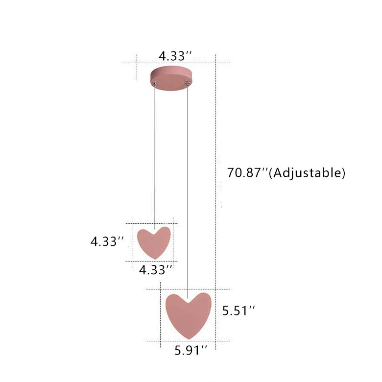Nordische kreative herzförmige LED-Pendelleuchte 