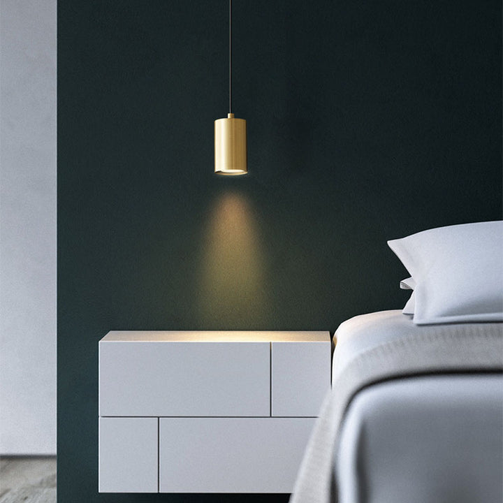 Moderne minimalistische Mini-Pendelleuchte H65 mit Kupfersäule, 1-flammig, für Wohnzimmer &amp; Schlafzimmer 