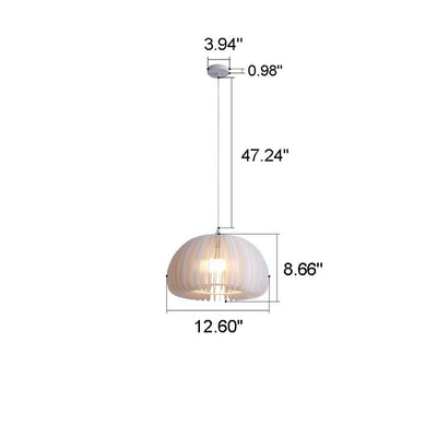 Nordic White Pumpkin Acrylic 1-Light Pendant Light