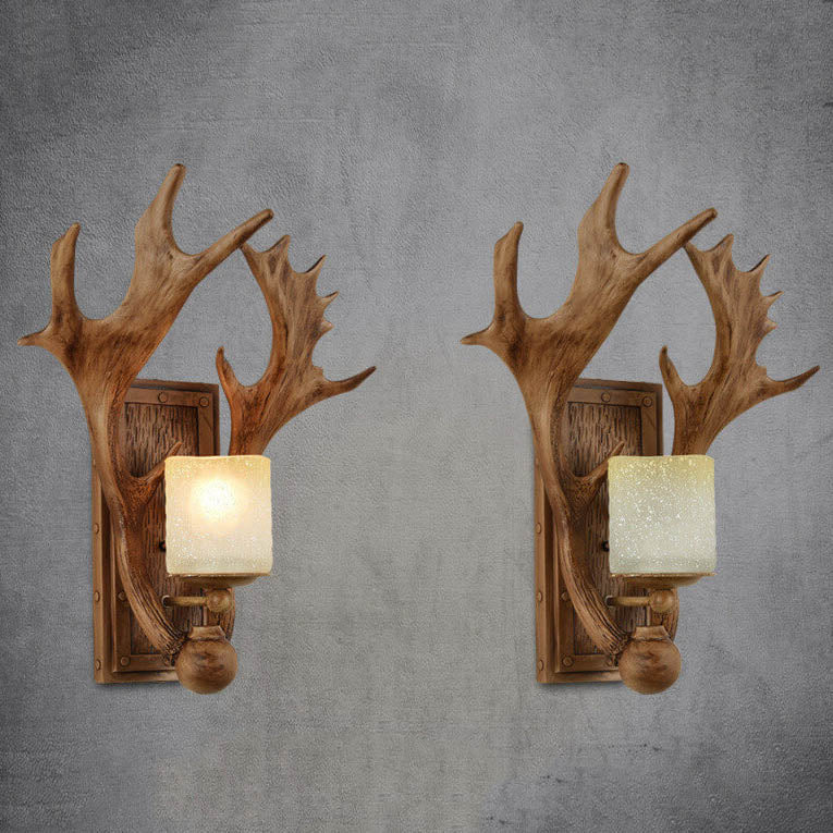 Vintage antike Geweih 1-Licht Wandleuchte Lampe 