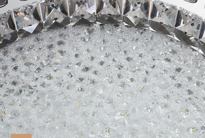 إضاءة LED مثبتة بالسقف من الكريستال المستدير الفاخر الأوروبي الخفيف من الفولاذ المقاوم للصدأ 