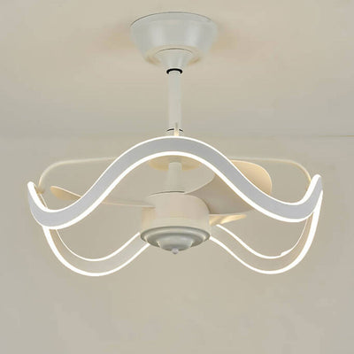 Lumière de ventilateur de plafond silencieux à tiges descendantes circulaires inversées de luxe moderne 