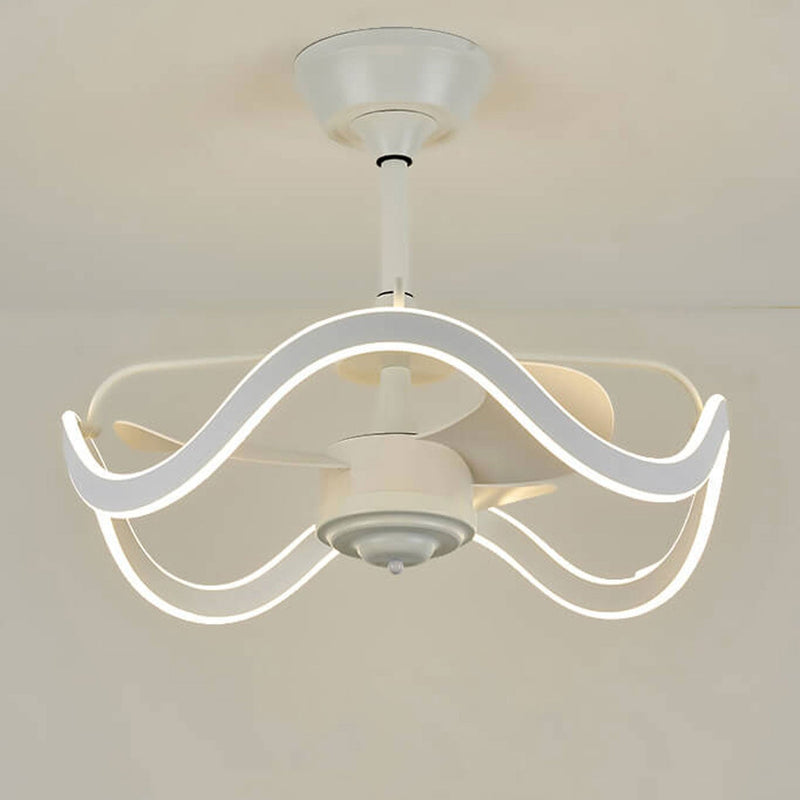 Lumière de ventilateur de plafond silencieux à tiges descendantes circulaires inversées de luxe moderne 