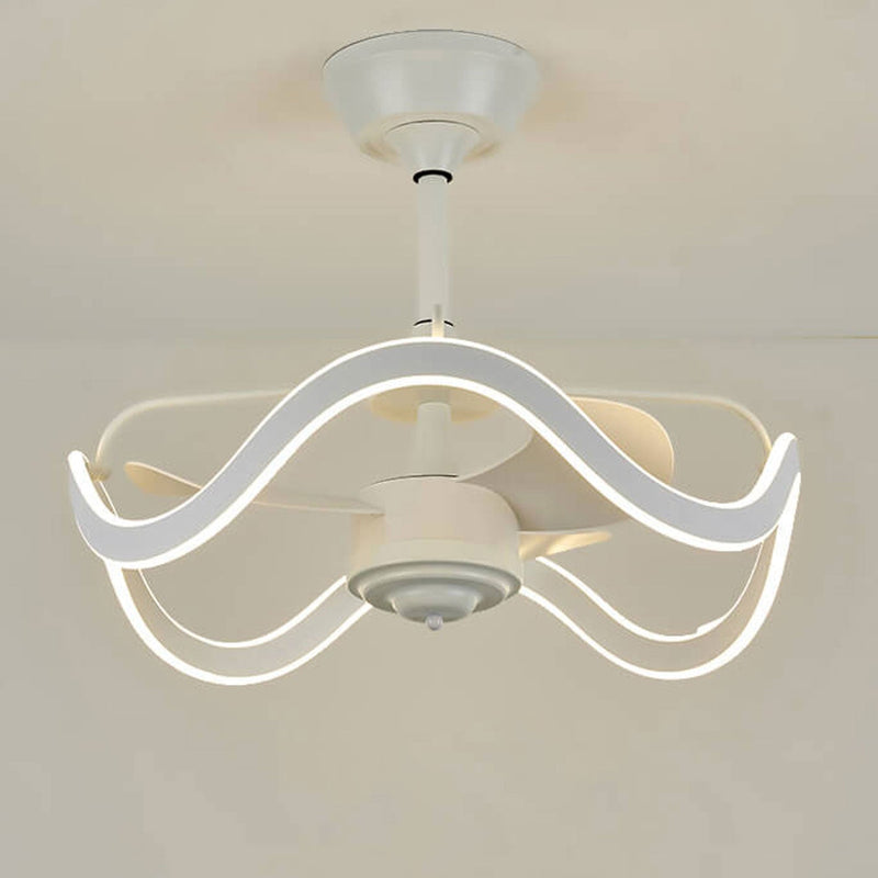 Modern Light Luxury Circular Inverter Silent Downrods Ceiling Fan Light
