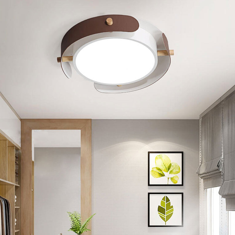 Nordic Simple Log Round LED Flush Mount Light