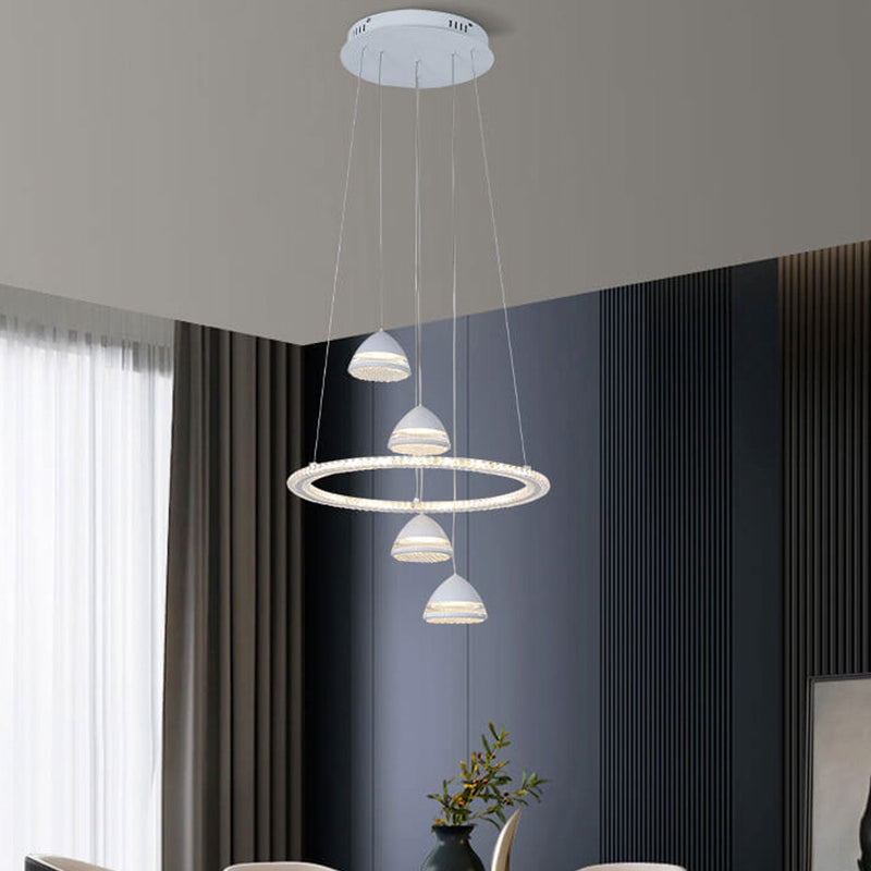 Nordic Minimalist Circle Diamond / Apple Hanging LED Chandelier
