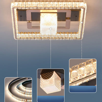 Moderne quadratische LED-Deckenleuchte aus quadratischem Kristall-Acryl