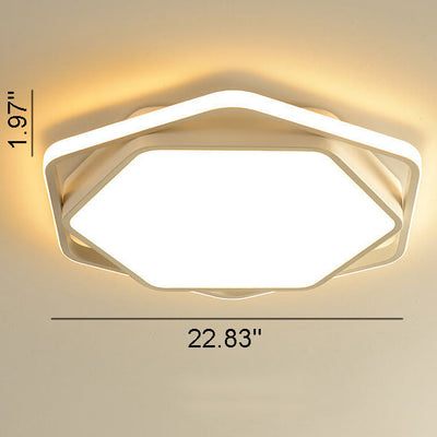 Modern Acrylic Creative Polygonal Geometric Design LED Flush Mount Light