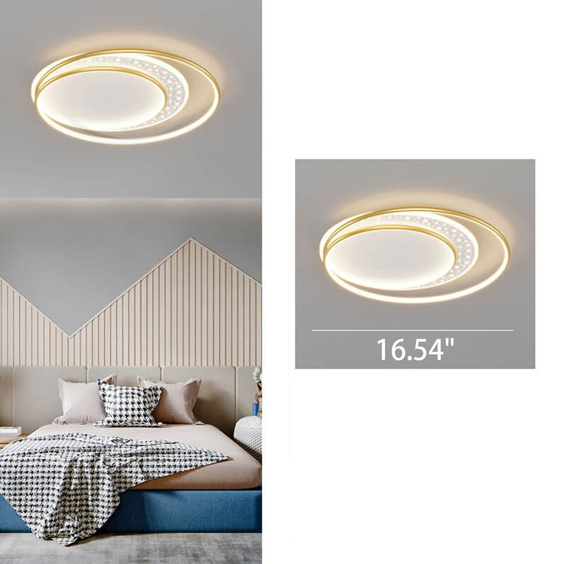 Nordic Creative Simple Circle Tangent Gypsophila Decoration Design LED Flush Mount Light