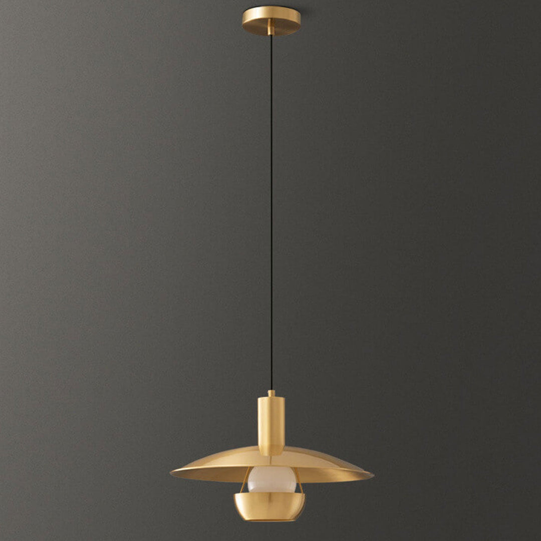 Modern Minimalist All Copper Flying Saucer Design 1-Light Pendant Light For Living Room &amp; Dining Room