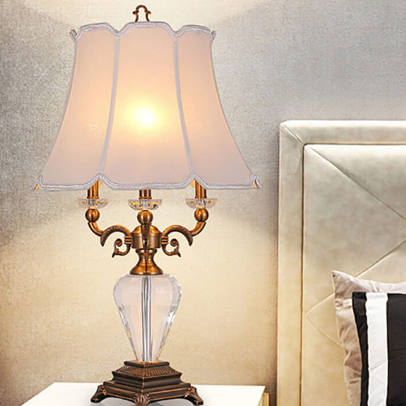 Lampe de table de luxe en alliage de zinc et cristal à 1 lumière, style européen 