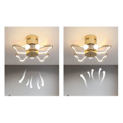 Nordic Creative Butterfly Shape LED Semi-Flush Mount Ceiling Fan Light