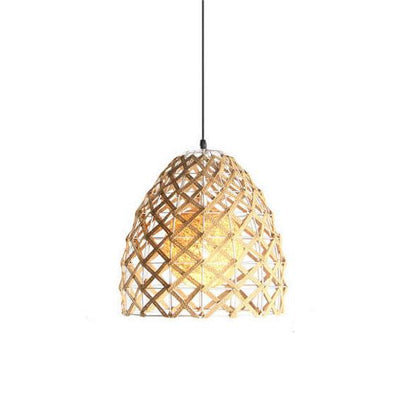 Creative Hemp Rope Weaving Hemp Balls 1-Light Pendant Light