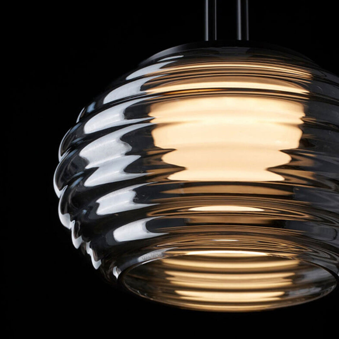 Italienische Minimalistische Wasserwelle Runde Glas Lange Bar Insel Licht 3-Licht Kronleuchter 