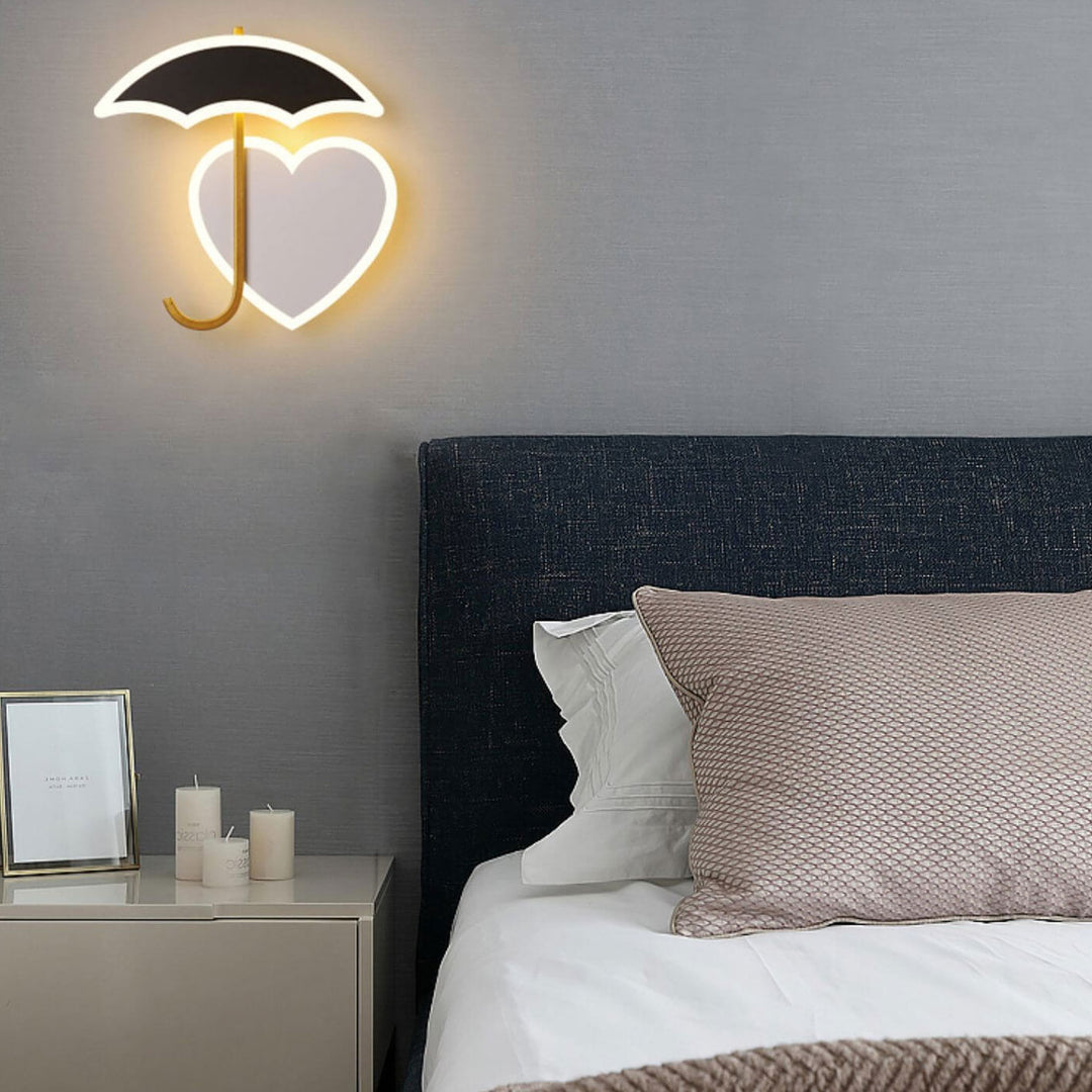 Nordic Creative Umbrella Herz Acryl LED Wandleuchte 