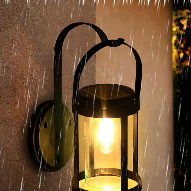 Solar ABS Cylindrical Lampshade Waterproof LED Portable and Hangable Outdoor Light