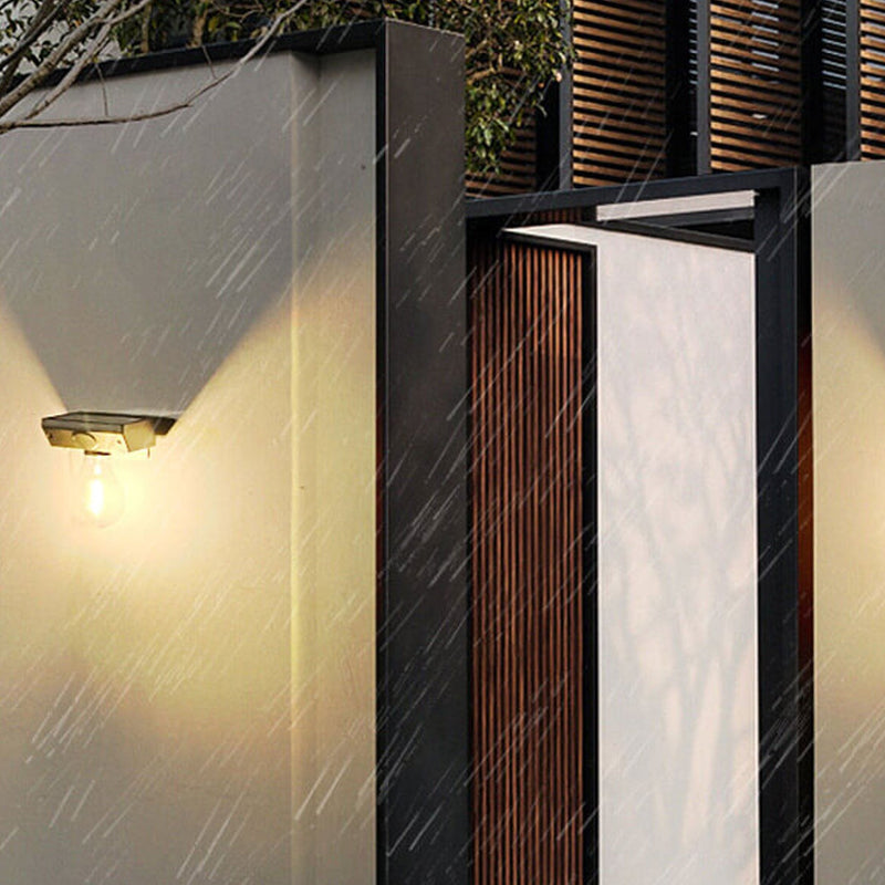 Modern Solar Tungsten Bulb Outdoor Waterproof Body Sensor Garden Wall Sconce Lamp