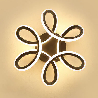 Modern Creative Curve Flower Shape LED Flush Mount Ceiling Light