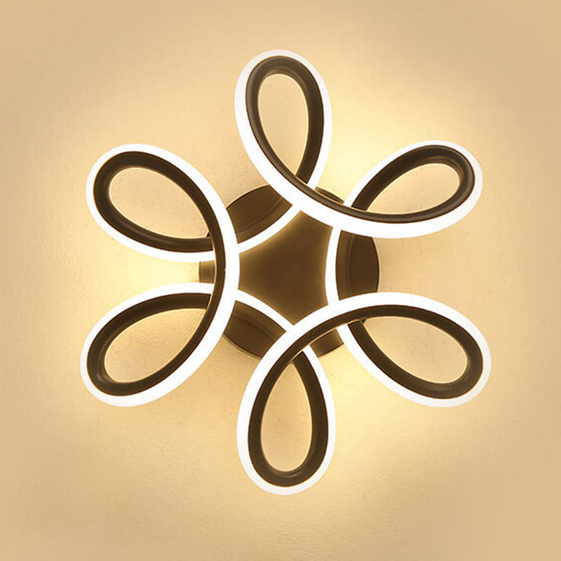 Modern Creative Curve Flower Shape LED Flush Mount Ceiling Light