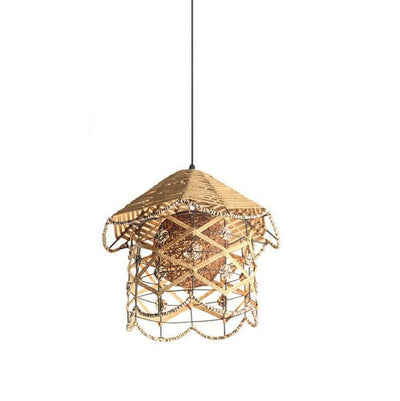 Creative Hemp Rope Weaving Hemp Balls 1-Light Pendant Light