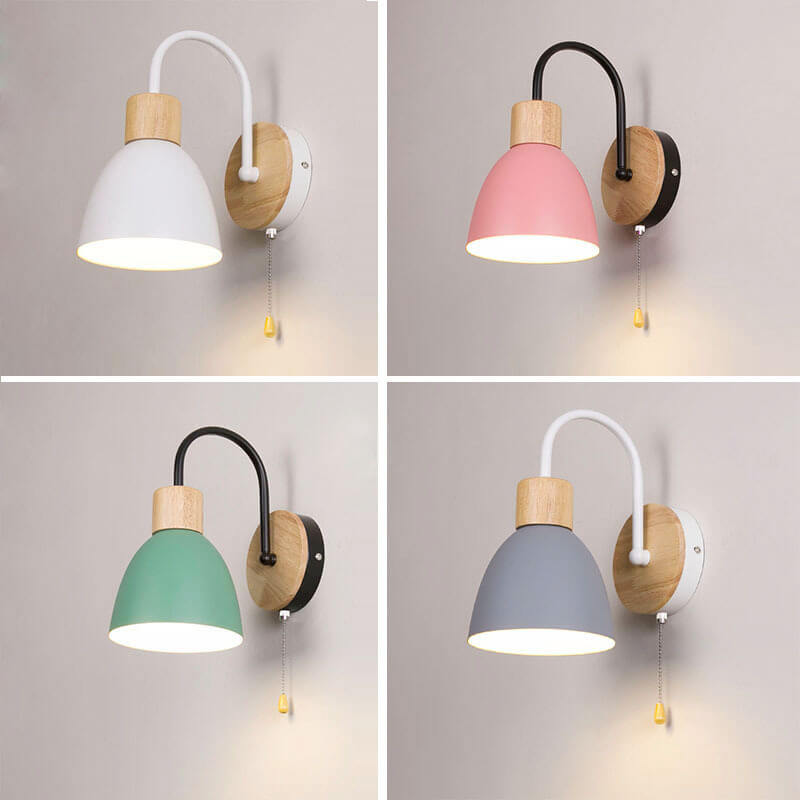 Lampe murale à interrupteur à glissière 1 lumière Nordic Macaron 